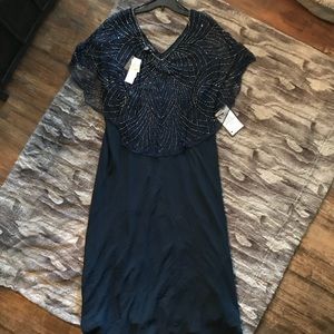 BRAND NEW NEVER WORN JKARA BEADED EVENING DRESS